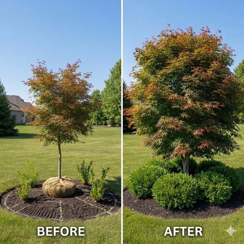 Before and after landscape results