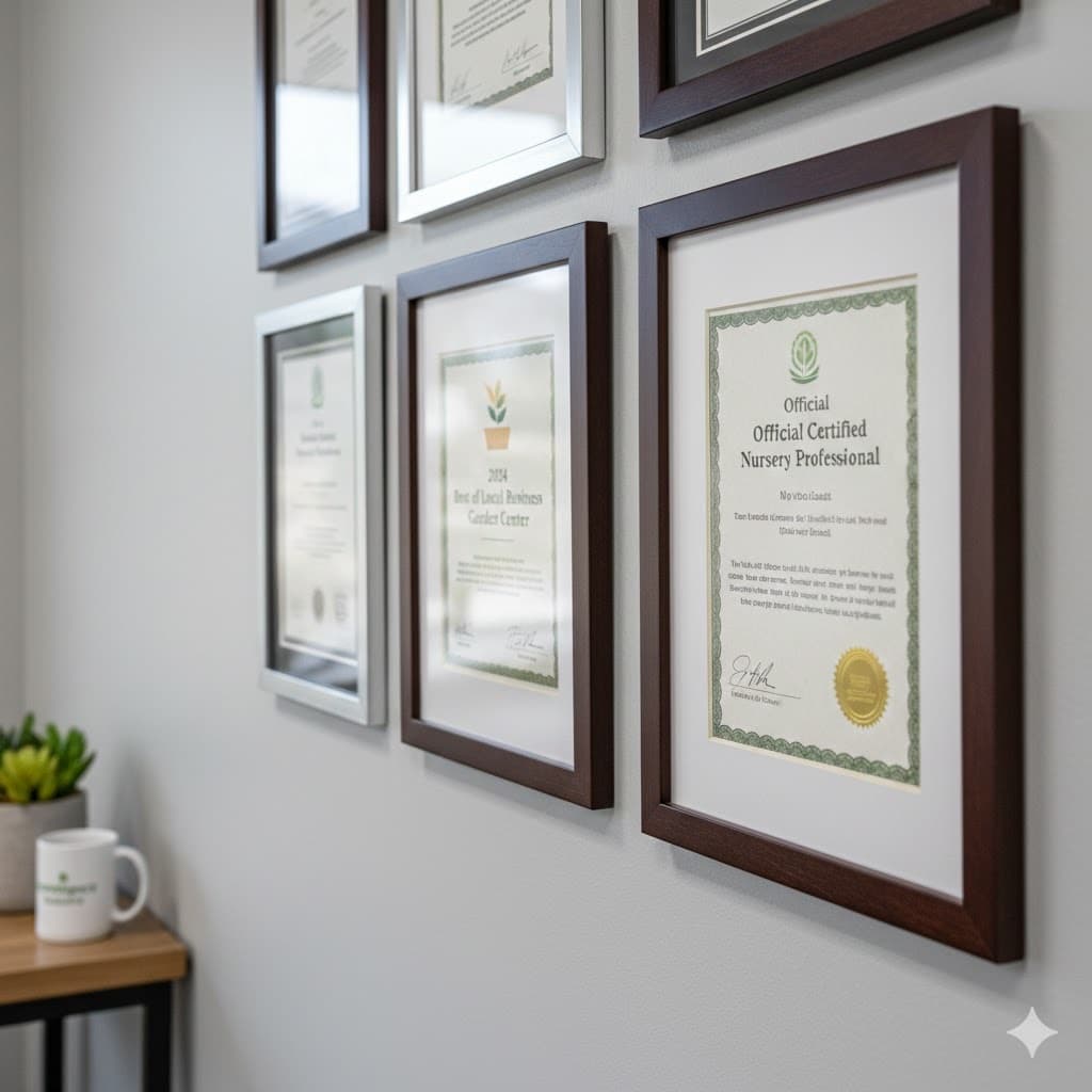 Nursery certifications and awards