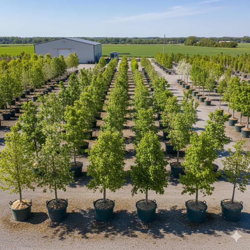 Shade and ornamental tree group display